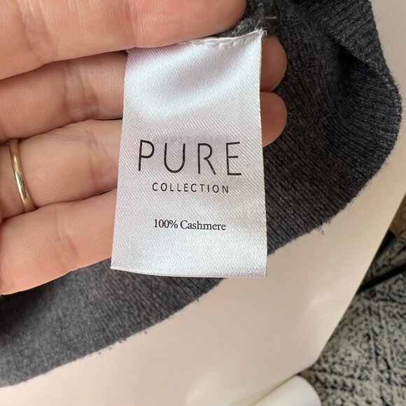 Pure Collection Men’s Cashmere Zip Neck Sweater – Charcoal Grey – Size M P1 - Picture 8 of 9